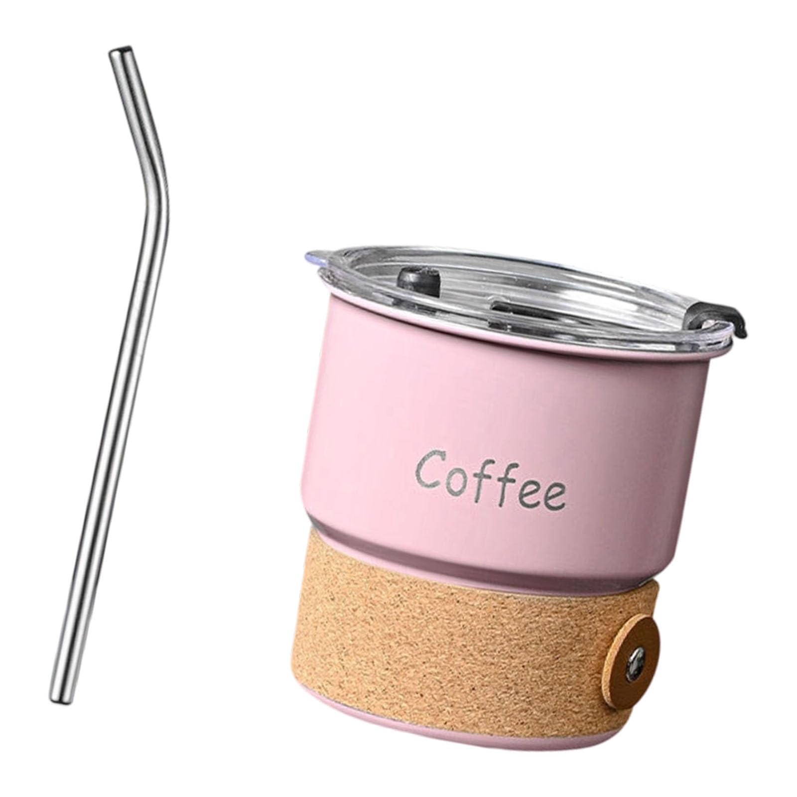Buxuaaaa 304 Stainless Steels Double Walled Coffee Cup Cold Retention with Nonslip Grip and Straw for Hot Cold Drink Beverages Insulated Stainless Steels Coffee Mug