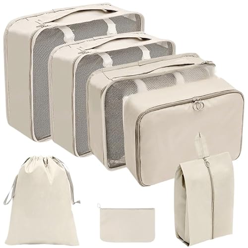 Kit 7 Pecas Bolsa Organizadoras Para Mala Roupas Bagagem Viagem