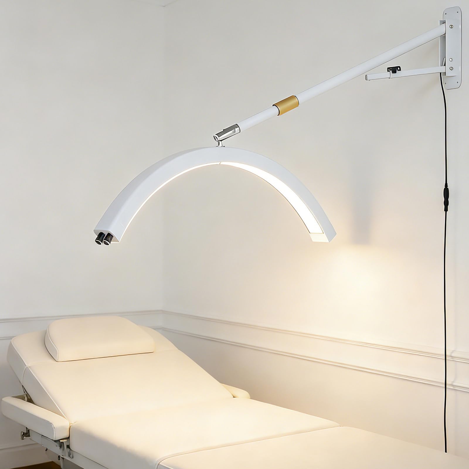 vnmudzeo Half Moon LED Lamp Wall-Mounted,3000K-6000K Adjusted Color,Photographers Flexible Fill Light,for Studio Portrait Sessions White