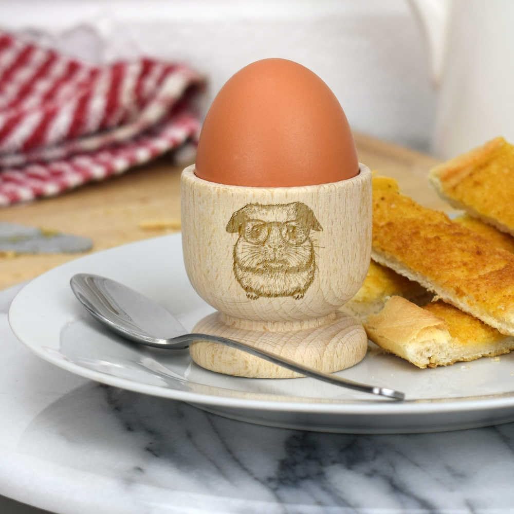 'Guinea Pig Wearing Glasses' Wooden Egg Cup (EC00028085)