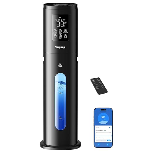 Humidifiers for Bedroom Large Room with 7L/1.85Gal Quiet Humidifiers, Smart App & Remote Control, 4 Mist Levels Cool Mist Humidifier for Home & Office