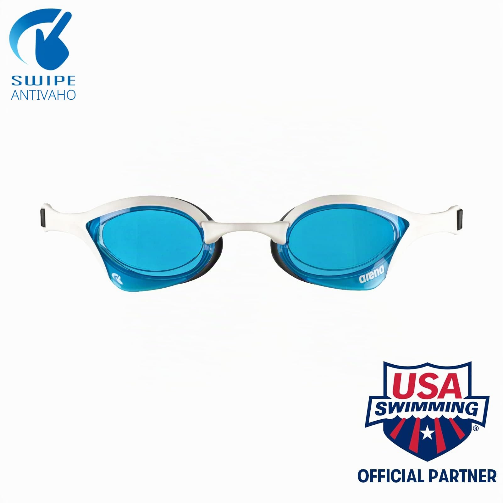 ARENA Cobra Ultra Swipe Gafas de natación, Unisex-Adult, Blue-White-Black, Talla única 000001E048-507 Estuche para Gafas de natación, Unisex Adulto, Negro/Blanco, Universal