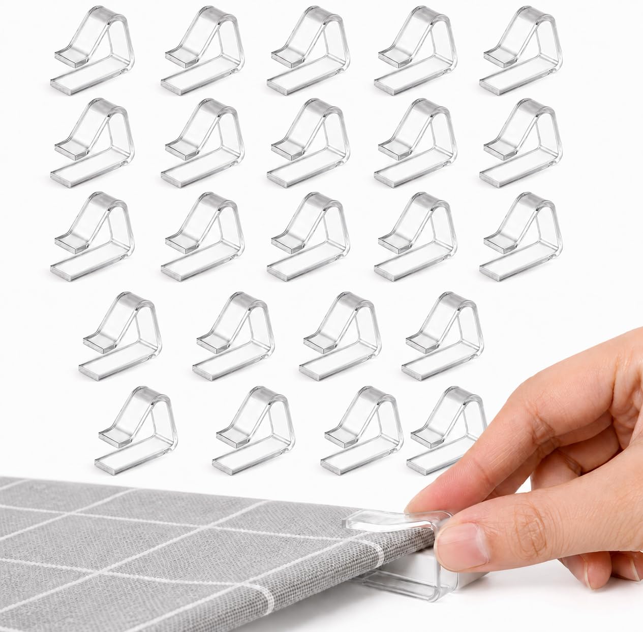 VBVOO 24 Pcs Table Clips for Table Cloth, U-Shaped Clear Tablecloth Clips