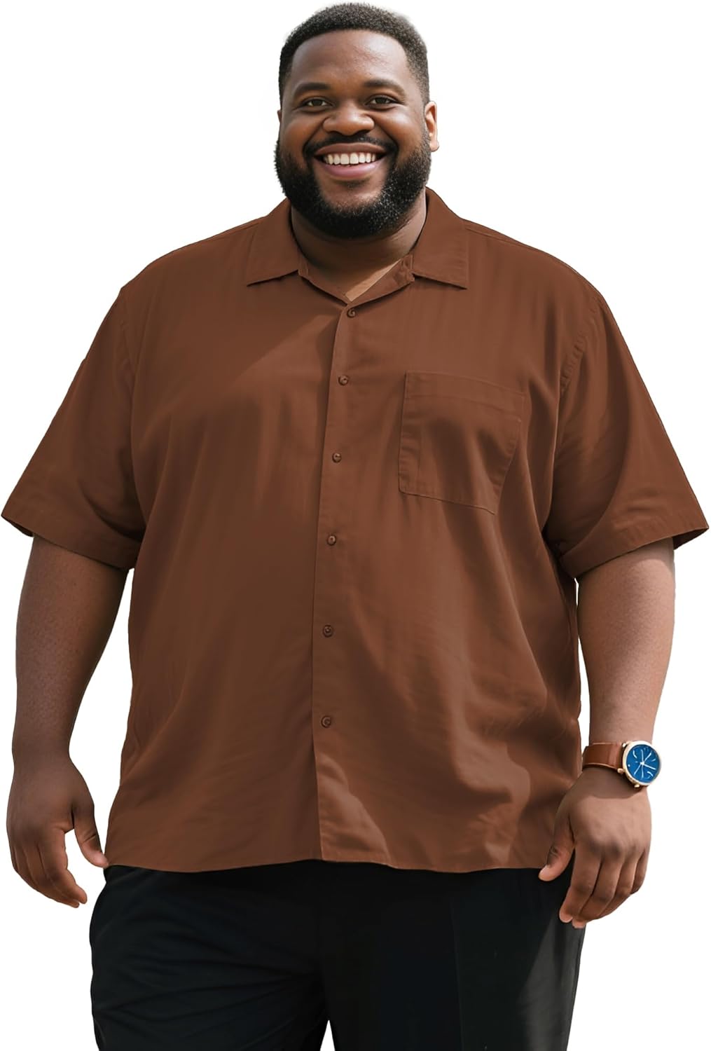 Button Down Shirt Men Causal Big and Tall Shirts for Men Short Sleeve Button up Summer Beach Work Shirts Plus Size