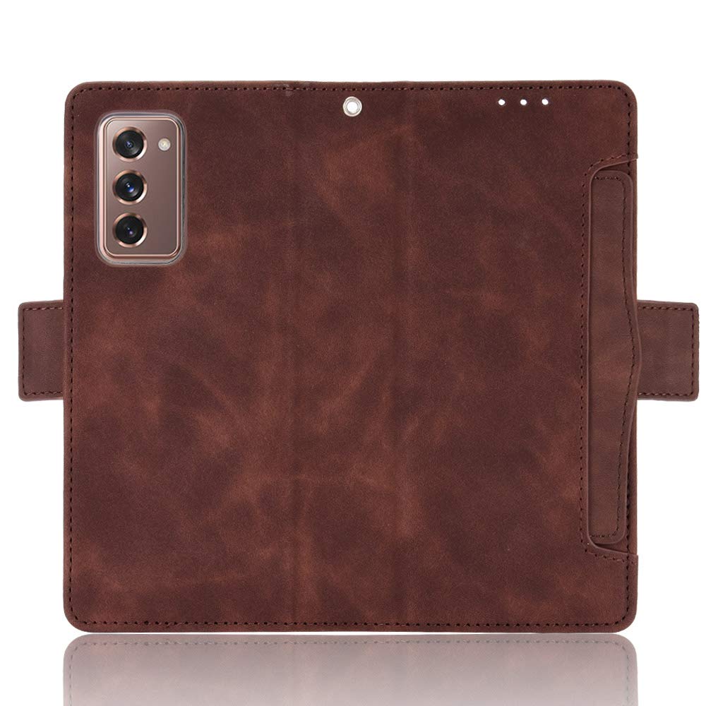 Cover Compatible with Samsung Galaxy Z Fold 2 5G,Compatible with Samsung Galaxy Z Fold 2 5G [Dual Card Slot][Flip Stand][Phone Case][Magnetic Clasp] Wallet Brown