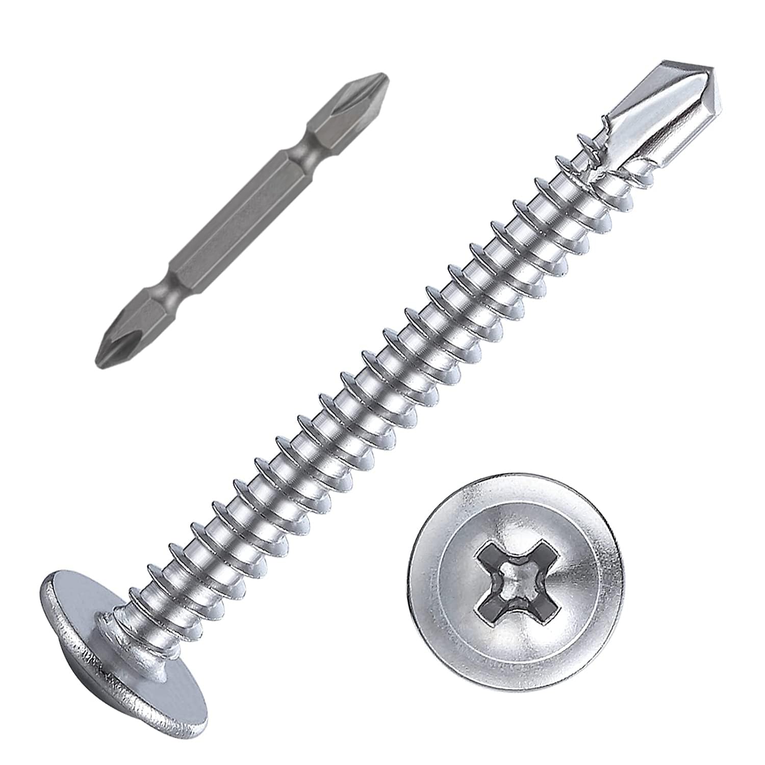 410 Stainless Steel Sheet Metal Screws - 300 Pack -16