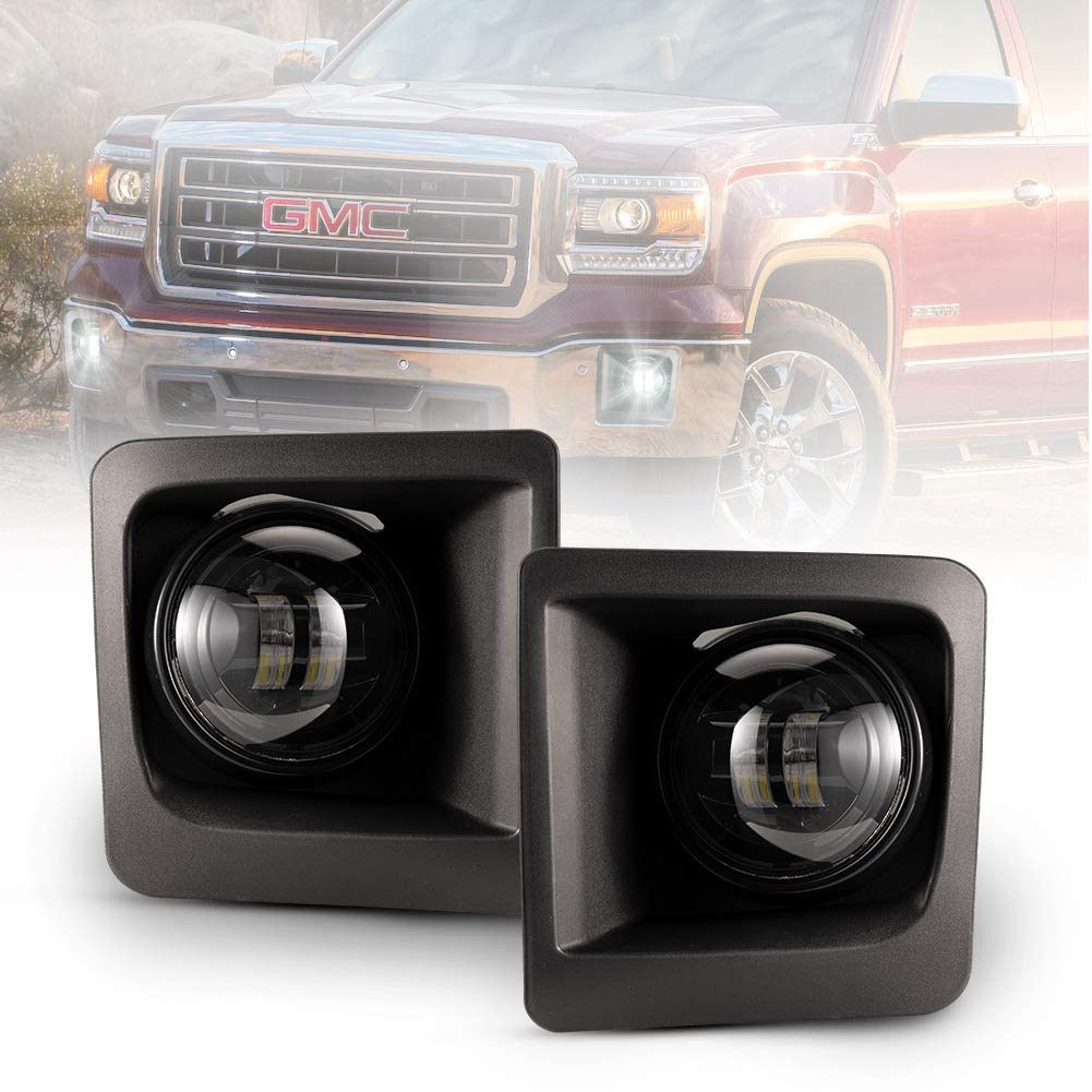 A&UV PRO LED Fog Lights Compatible with GMC Sierra1500 2014 2015,LED