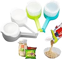 CALIDAKA 4-Pack Bag Clips with Pour Spout - Reusable Sealing Clips for Snacks, Cereal, Coffee, Pet Food - Keep Fresh Longer