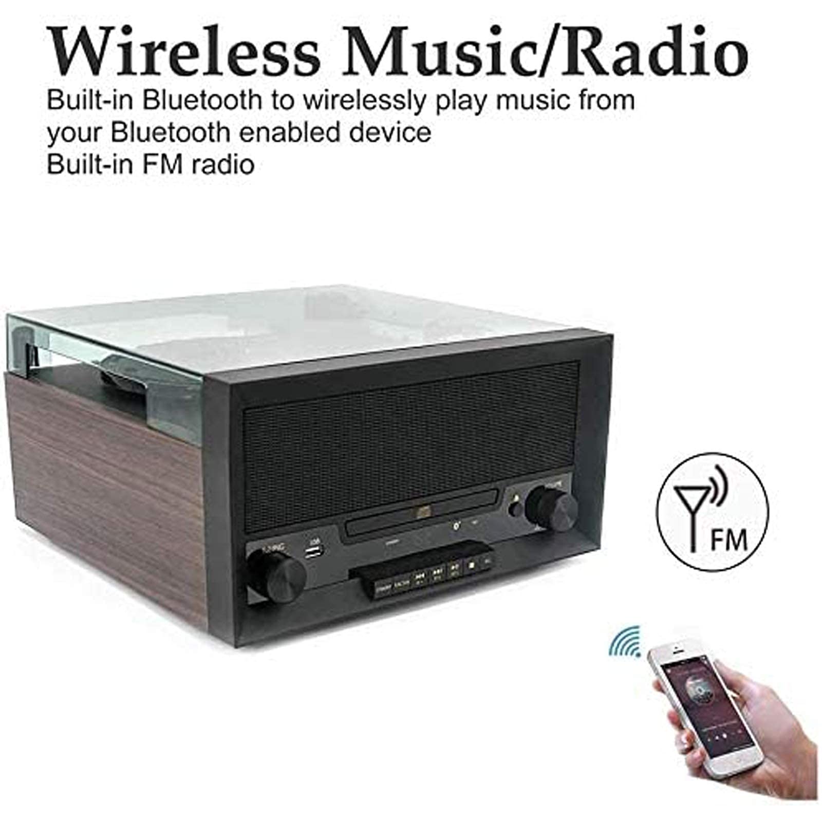Retro Vinyl Record Player Vinyl CD All-in-One Home Multi-Fonction Player Bluetooth U Disk Radio Radio kxtmm