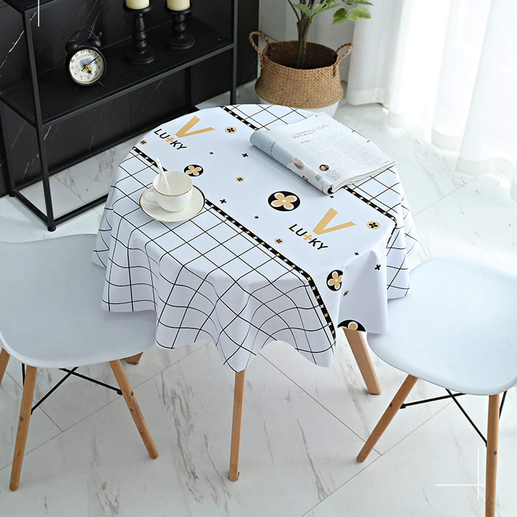 Nappe ronde en PVC facile à nettoyer pour protéger une petite table basse de cuisine