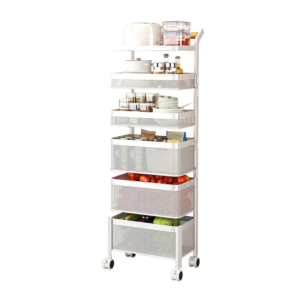 Carrello portaoggetti sottile con ruote bloccabili, scaffale stretto in metallo per cucina, bagno, lavanderia, scaffale mobile a 3 ripiani, nero