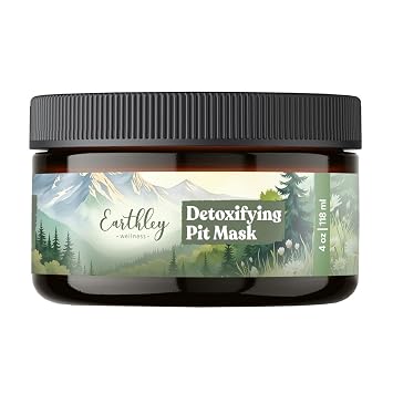 Earthley Wellness Detoxifying Pit Mask, Detox for Natural Deodorant Transition, Natural Odor Support, Toxin-Free Skincare, All Natural Underarm Mask, Improves Pit Health 4 oz