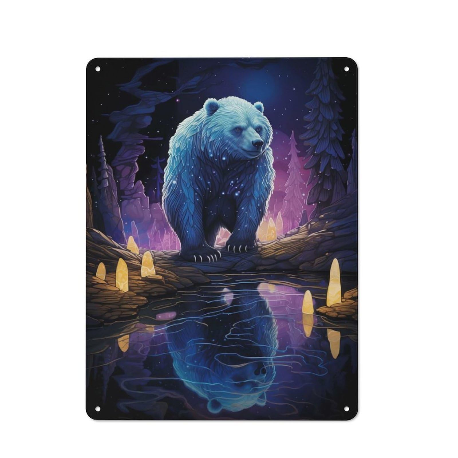 Spirit of The Wild Metal Wall Plaque 40x30cm, Vintage Nostalgic Wall Art for Bedroom, Office, Home Bar Or Dining Room