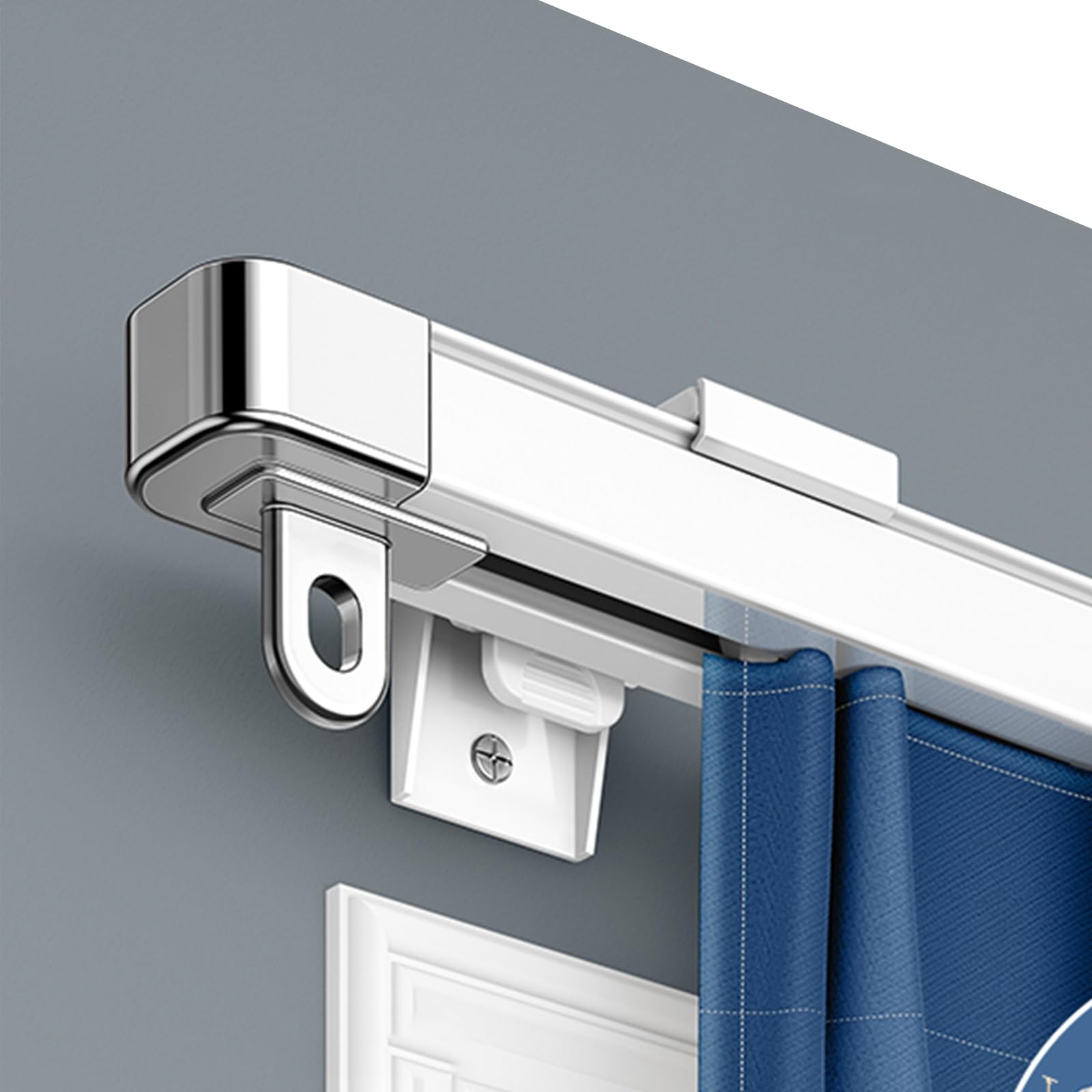 Rail de rideau en forme de V silencieux en alliage d'aluminium pour baie vitrée invisible pour un mouvement fluide des rideaux, idéal pour la décoration de la maison.