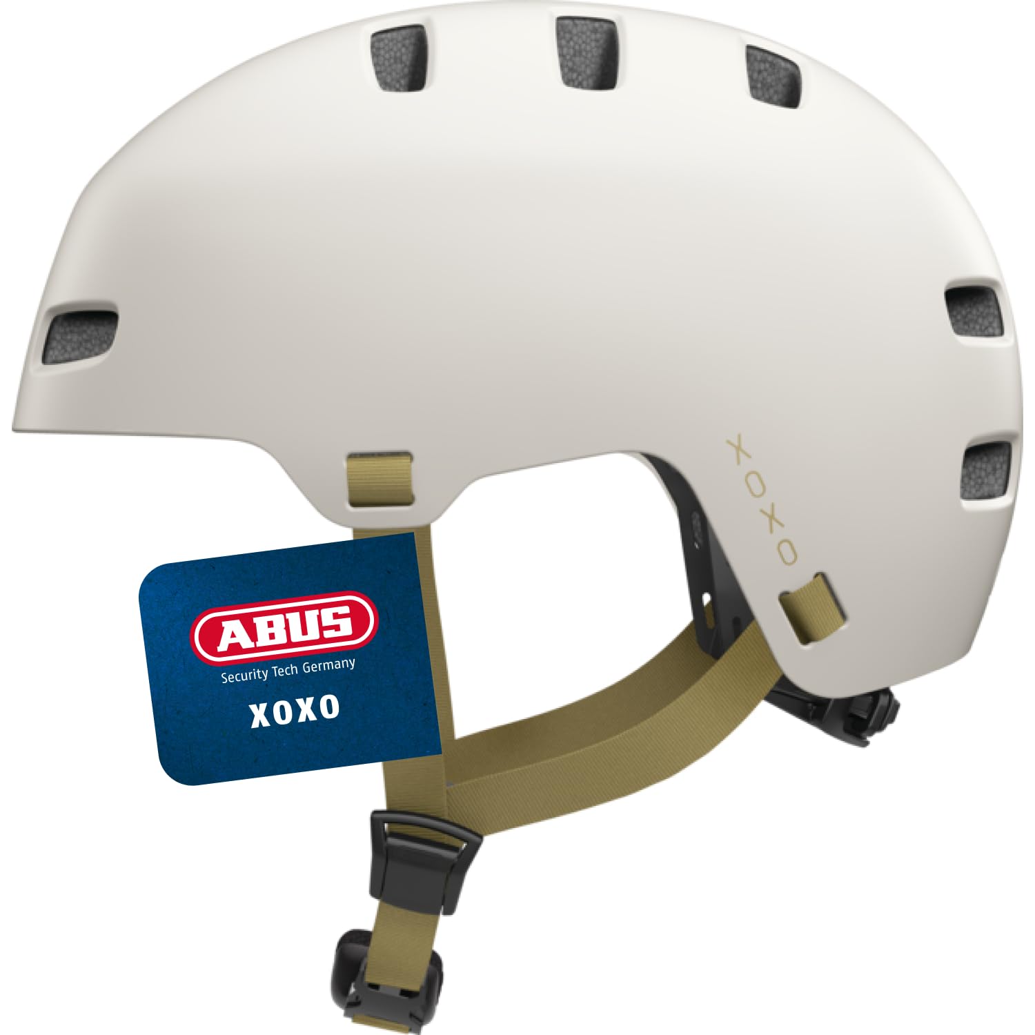 ABUS XOXO ECO Bike Helmet - city Helmet in Skater look - Helmet for Skateboard, Bike, scooter - all components partially or completely recycled - for Teenagers and Adults - Size S, taupe