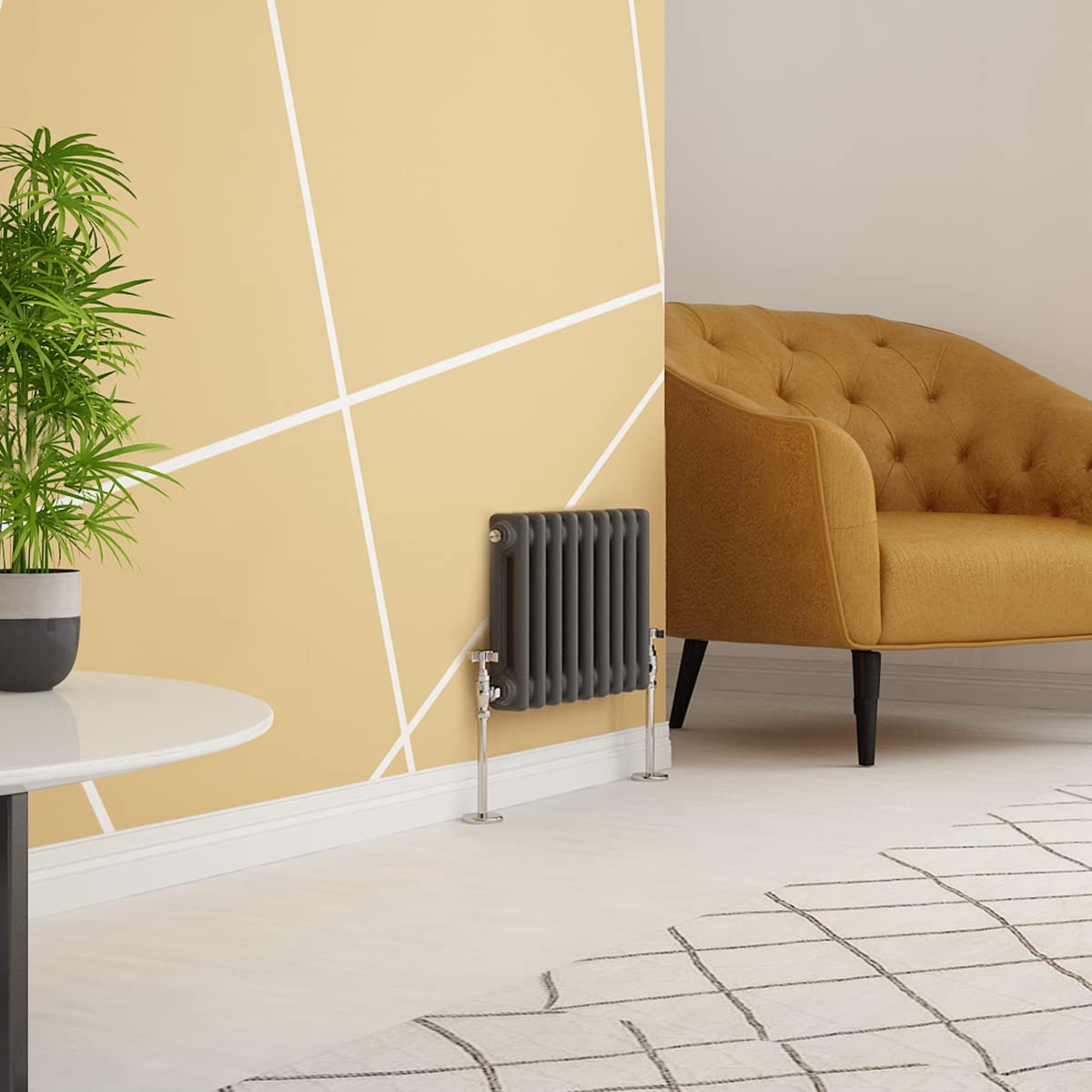 Warmehaus Anthracite Traditional Radiator 2 Column Horizontal 300X425mm