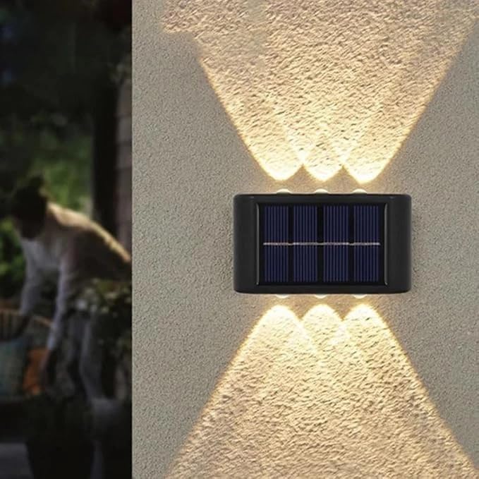 8 LED Solar Wall Light | Outdoor Waterproof IP65 Lamp | for Garden Steps Stairs Fence Deck Wall Decor | Pack of 4-image-36