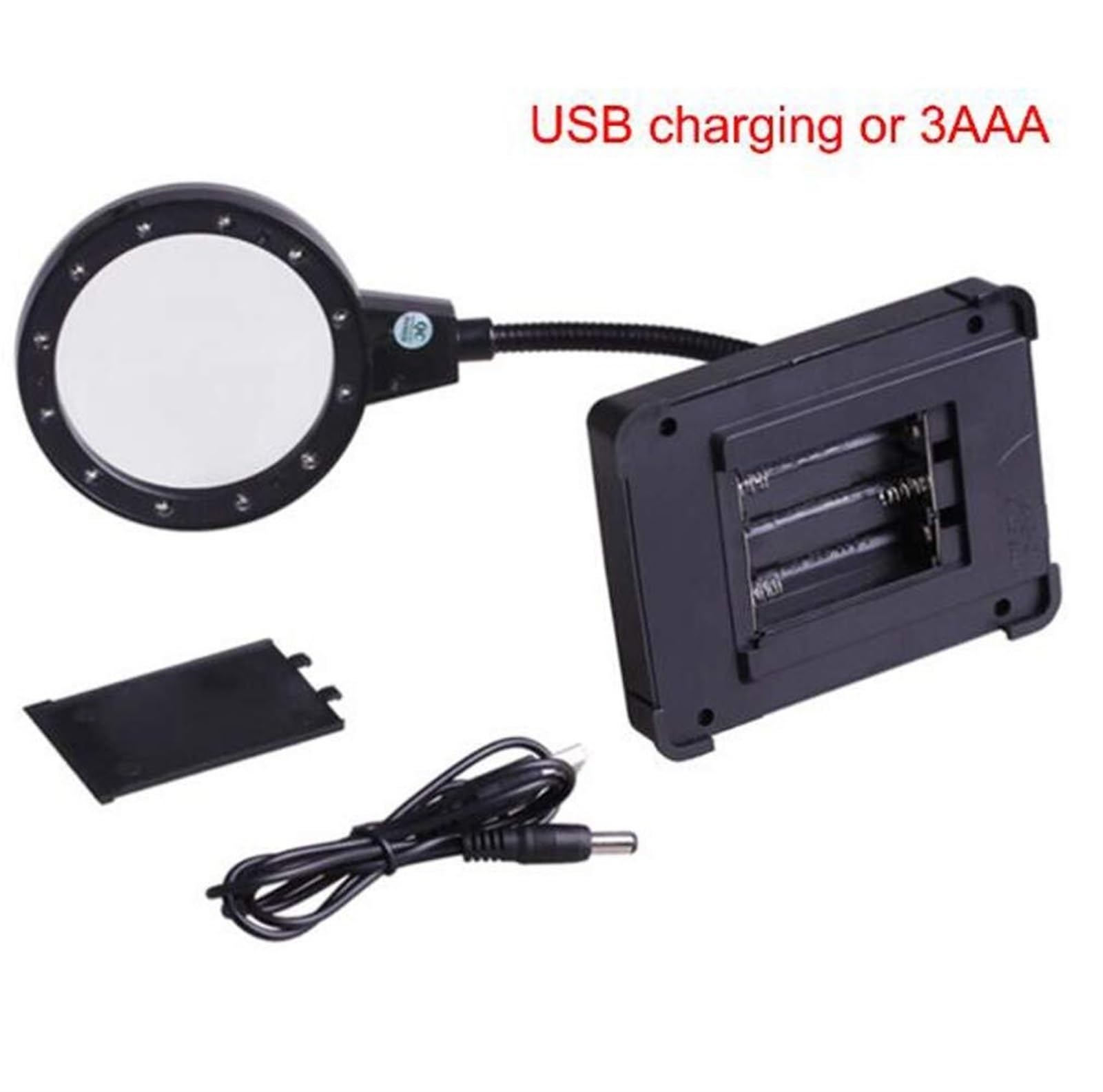Vergrößerungsglas, 10-fache Vergrößerung, 125 mm Leselupe mit Ständer, tageslichthelle 36 LEDs für Bastelarbeiten, Werkstätten, Diamantmalerei usw.,