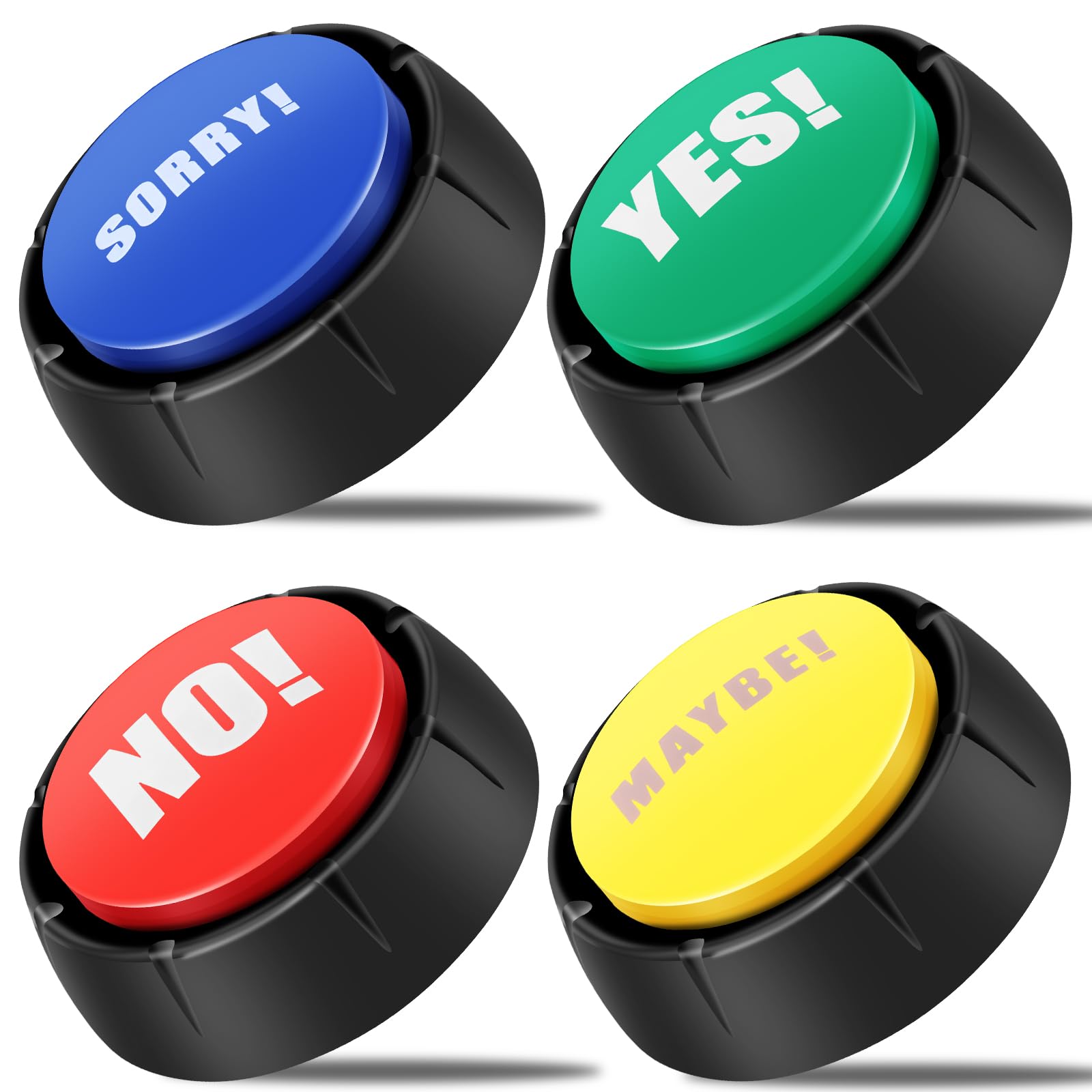 Nihuifdpy 4Pcs (Style 3) 4Pcs Dog Button Talk Training, Voice Recordable Dog Buttons For Communication Pet Training Buzzer, 30 Second Record, Funny Gift For School Study Office Home (4Pcs (Style 3))