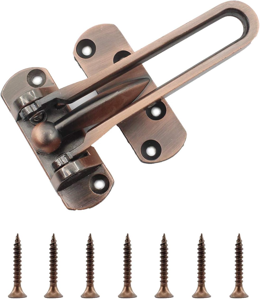 2 PCS Swing Bar Door Lock,ULIFESTAR Top Lock for Front Door Stainless Steel Door Latch Door Bolt,Barn Door Lock Shed Lock Fence Door Lock Hardware with Installation Screws Antique Copper