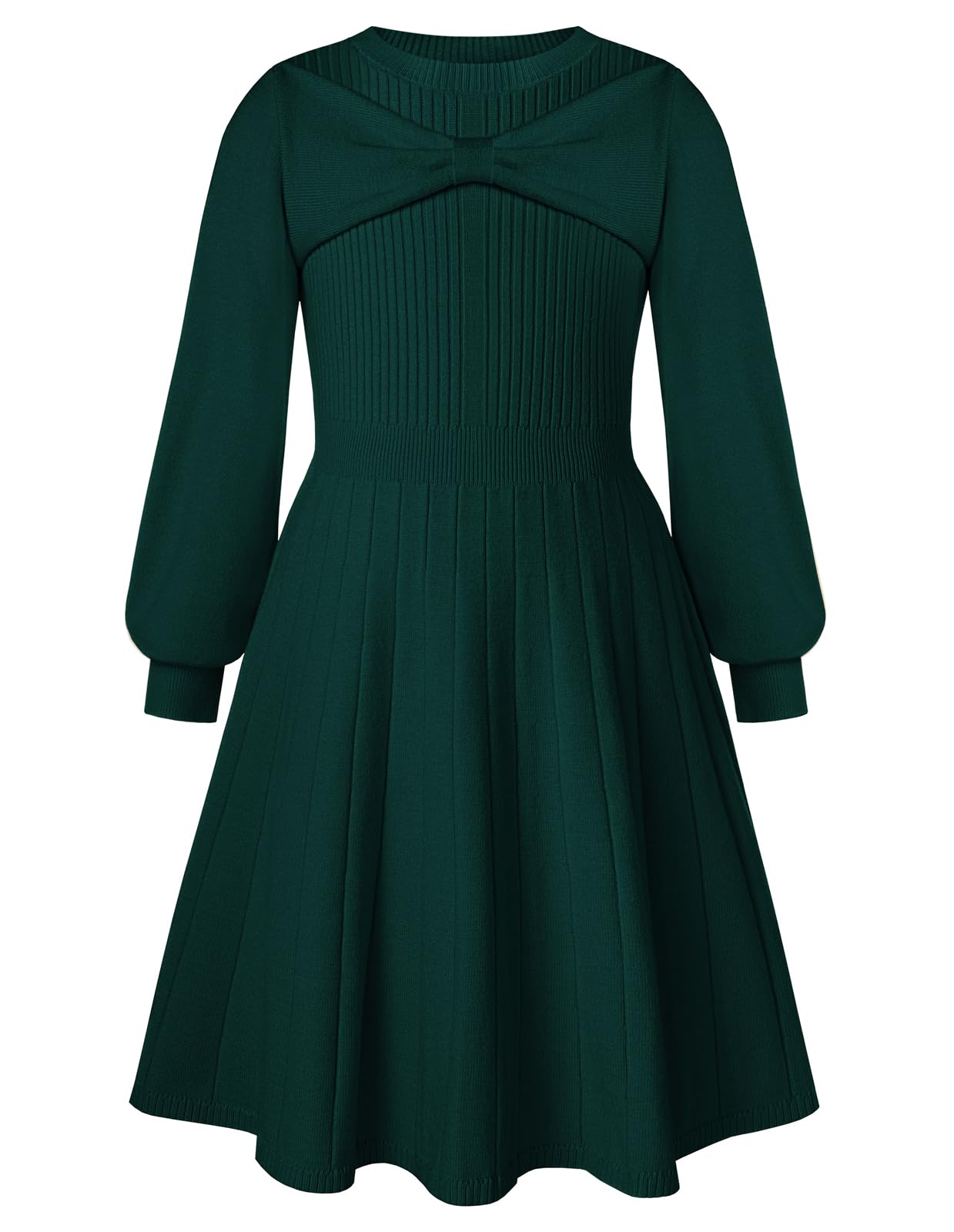 GRACE KARIN Girls Sweater Dress Bow Collar Pleated Skirt 6-14Y Back to School Outfit Knit Fall Winter Dress