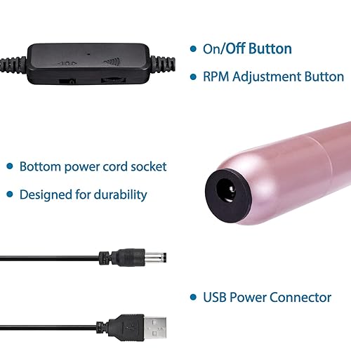 Miniatura 4 de DenniesCare Taladro de uñas eléctrico profesional para uñas de gel acrílico, kit de máquina de taladro de uñas portátil, herramientas de manicura y
