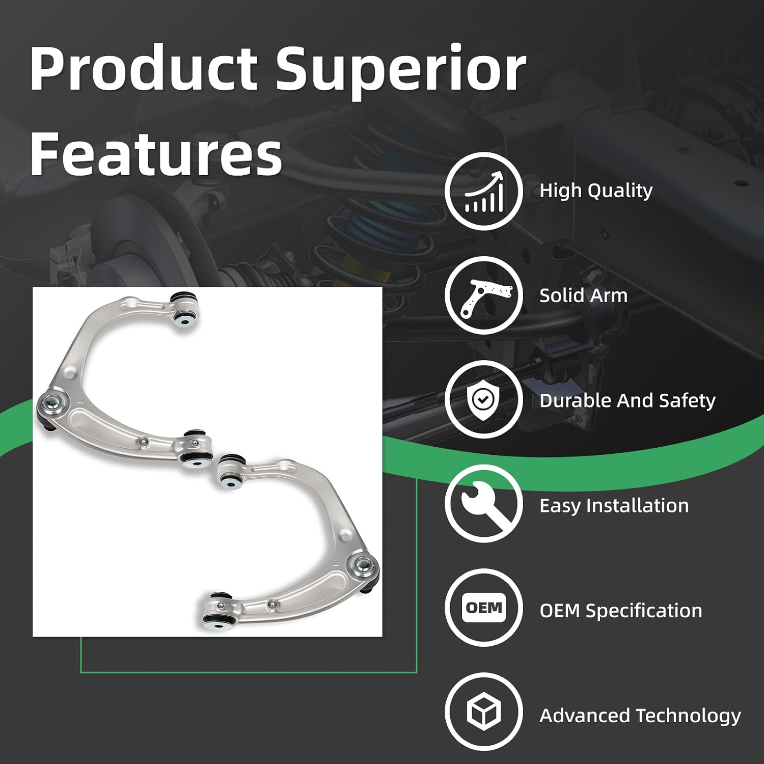 2PCS Front Upper Control Arm for Cadillac 2021 2022 2023 Escalade ESV, for Chevrolet 2019-23 Silverado 1500, 21-23 Suburban/Tahoe, for GMC 19-2023 Sierra 1500, 21-23 Yukon XL 84437973 84437972