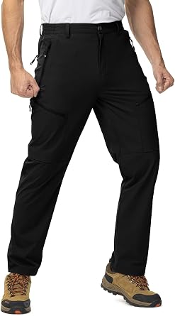 TBMPOY Mens Lightweight Hiking Travel Pants 5 Zip Pockets Stretch Quick Dry Work Pant Cargo Outdoor Camping Fishing