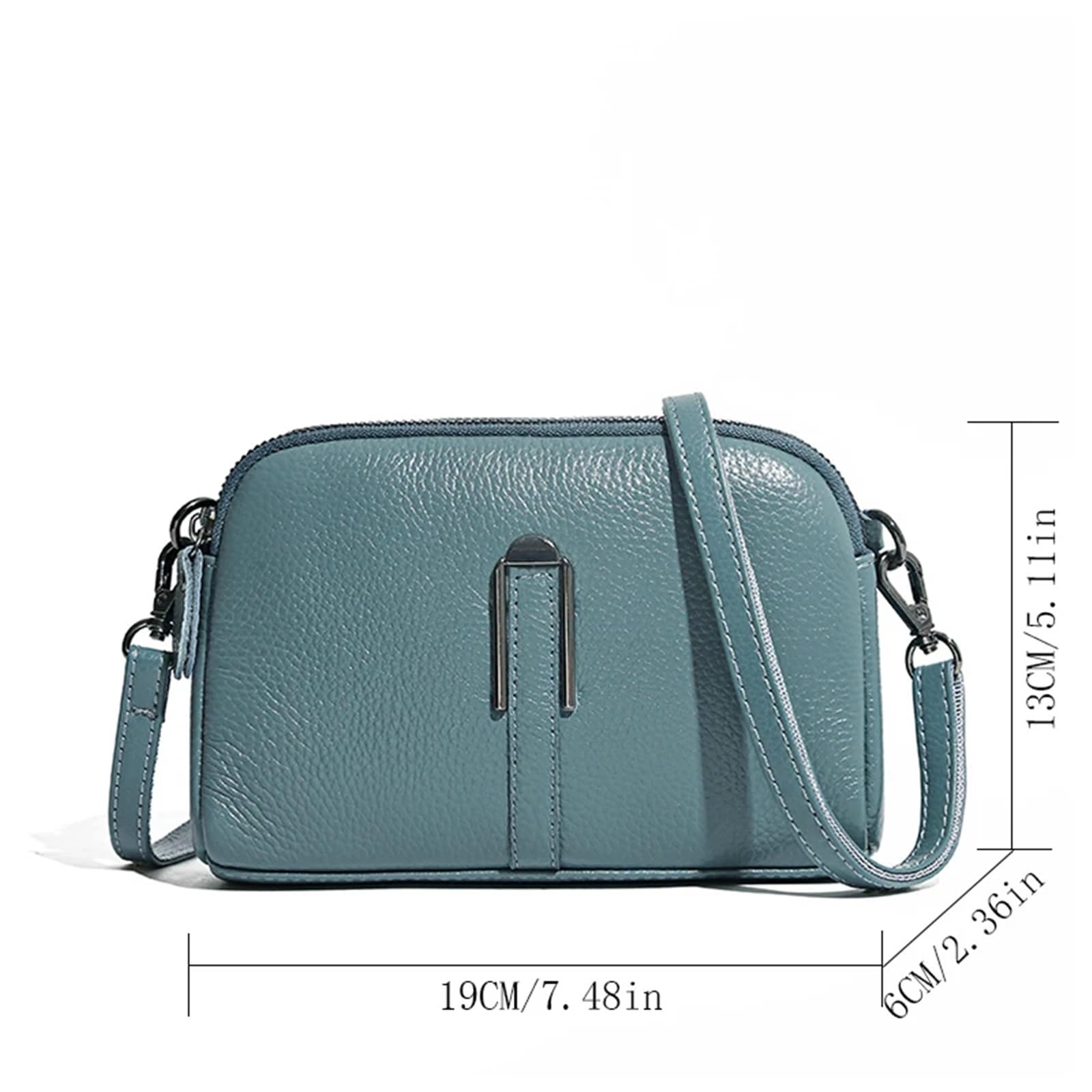 Bolso de Cuero Genuino for Mujer, Bandolera for Mujer, Bolso de Mano de Color sólido for teléfono, Bolso de Hombro, Bolso de Mensajero Adecuado para Viajar, Fiesta, Trabajo(Brown)