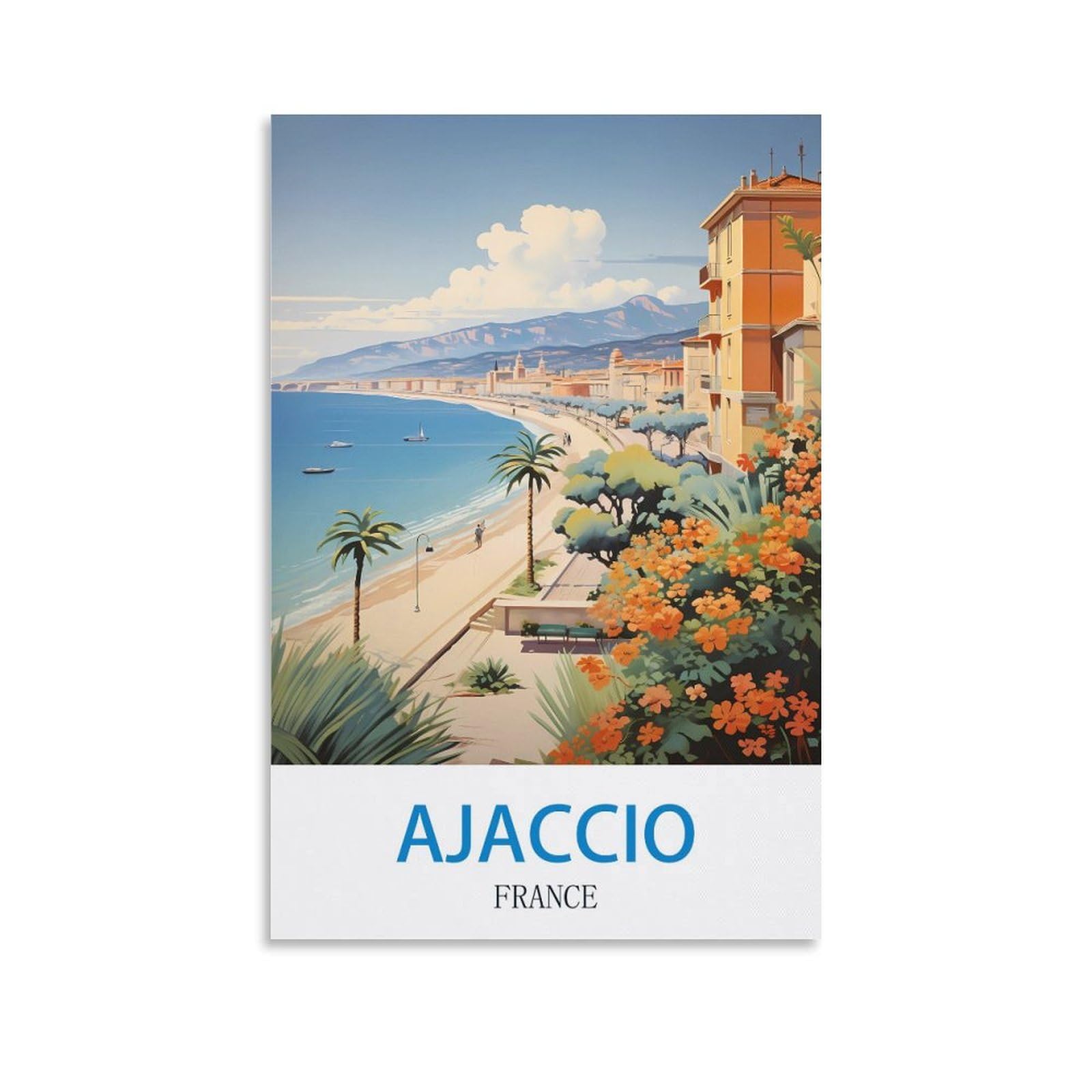EZMLFA 5D Diamond Painting Kits,Ajaccio Frances Diamond Art Kits Adults, Create Your Own Diamond Painting Full Drill Gifts for Home Decor 30x40cm