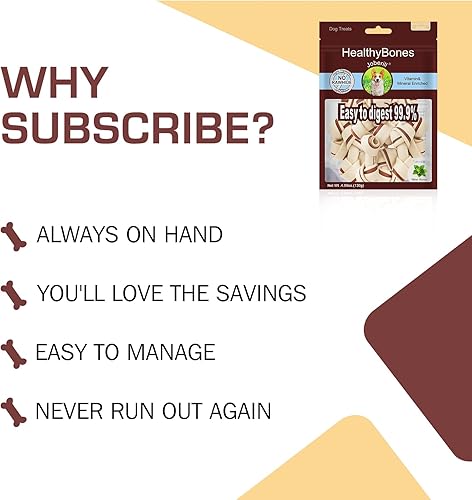 Miniatura 4 de UrbanX HealthyBones - Mini masticables saludables sin cuero crudo para Barbet y otros perros deportivos grandes, excelentes alimentos para