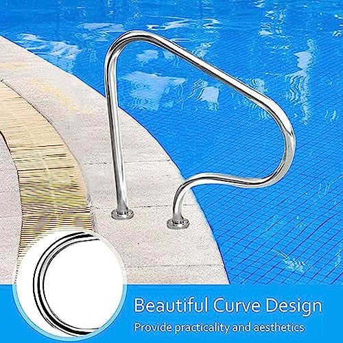 Barandal para piscina de acero inoxidable pulido 3 curvas miniatura 2
