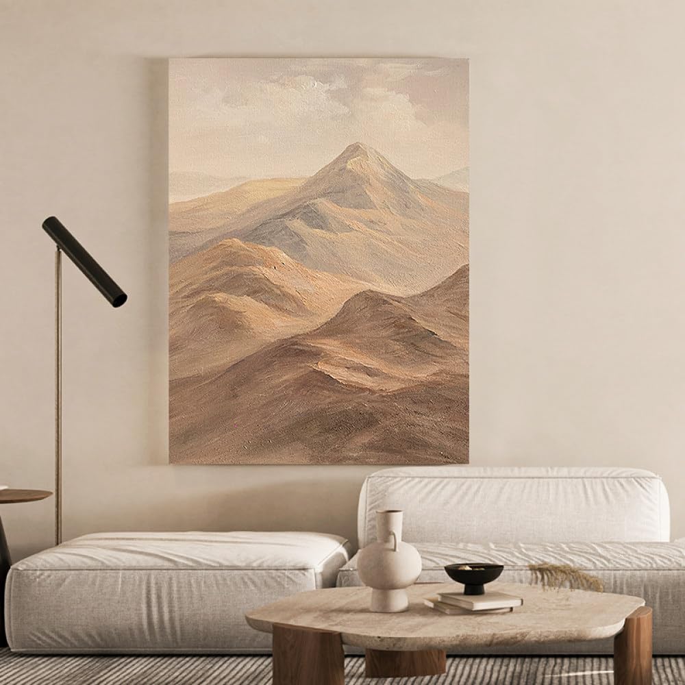 Peinture à l'huile paysage de montagne pour décoration d'escalier chic