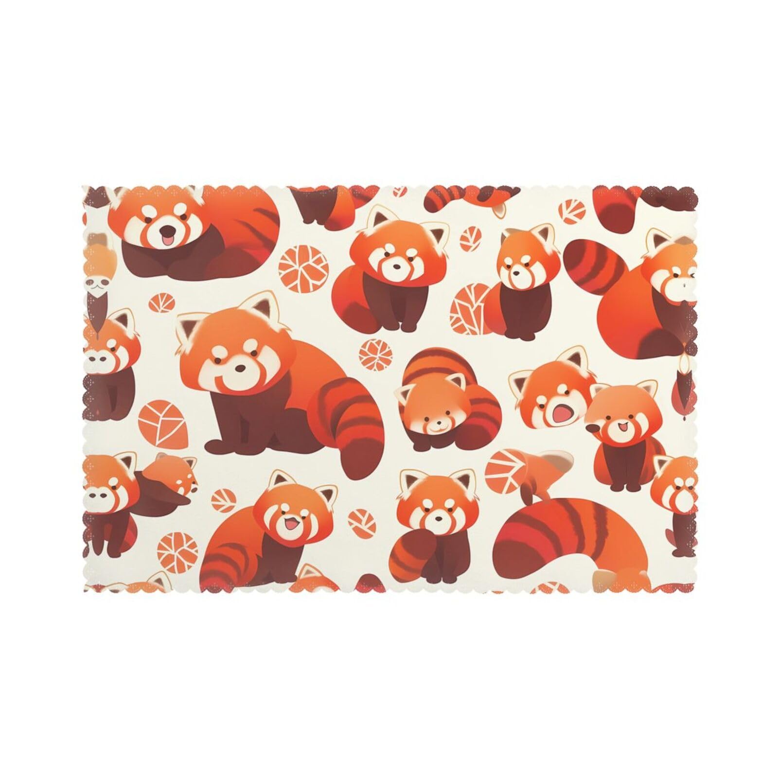 Protégez votre table avec le set de table panda rouge épais x6