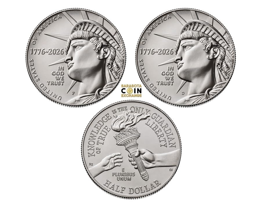 1776-2026 P&D Semi-Centennial Half Dollars, 50 Cent, 2 Coins, Clad, Collectible Coins