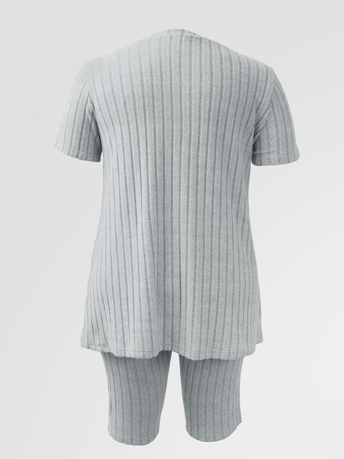 YeGine Women Plus Size 2 Piece Outfits Casual Short Sleeve Tunic Tops Shorts Sets Oversized Summer Sweat Suits Tracksuit - Image 5