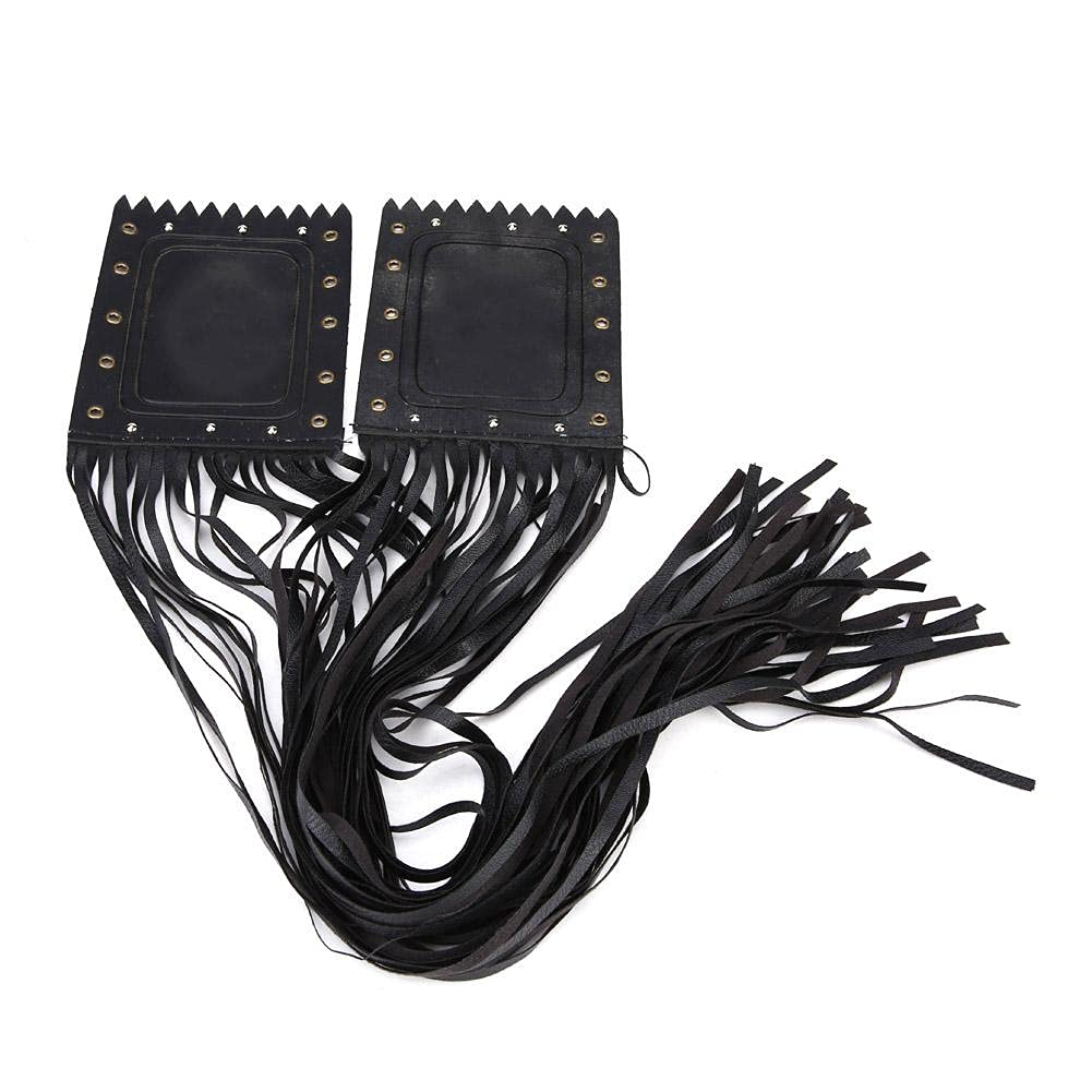 Gonnely Frange Moto, 2 Pezzi Generale Nero Moto in Pelle Sintetica Manubrio Tassel Fringe Grip Cover Lever