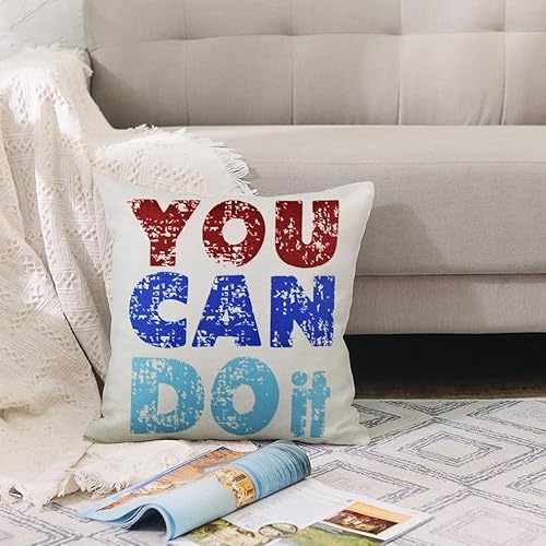 Miniatura 4 de Vakado - Funda decorativa para cojín de exteriores, diseño de flamencos, hojas tropicales y una frase, hecha de lino, de 18 x 18 pulgadas, para