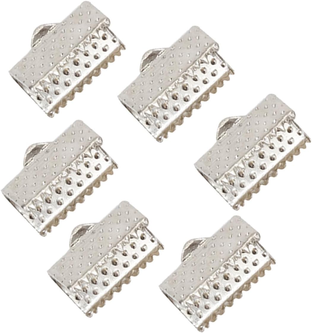 Metal Cord Ends for Choker Jewelry Making 100Pcs 1.6cm Silver