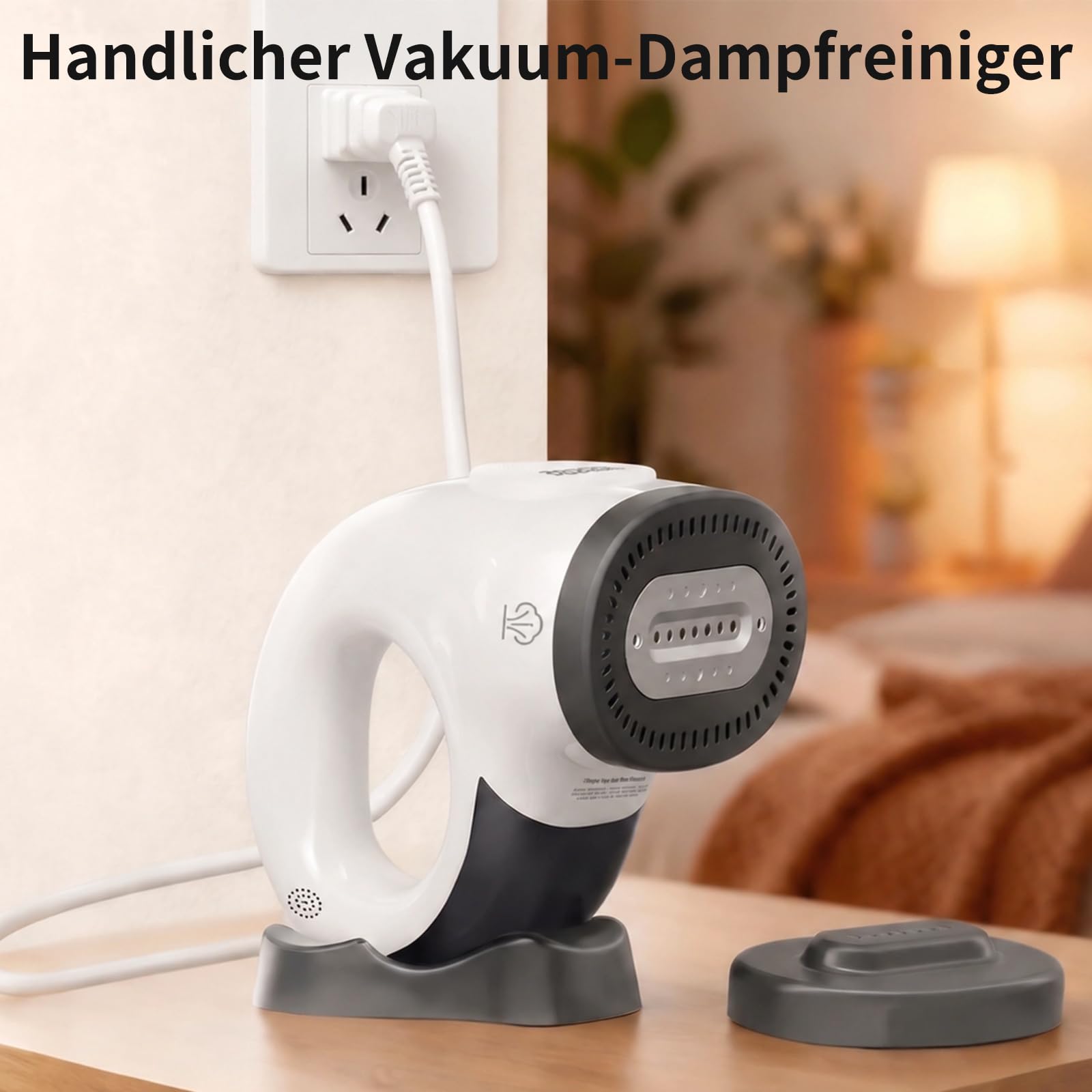 Steamer Dampfglätter mit Saugfunktion, Tragbarer Reisedampfglätter | 2800 Pa Saugleistung, Großer abnehmbar Wassertank, 25Sekunden Aufheizen, Dampfbügeleisen 2 in 1, Halterung, Tasche