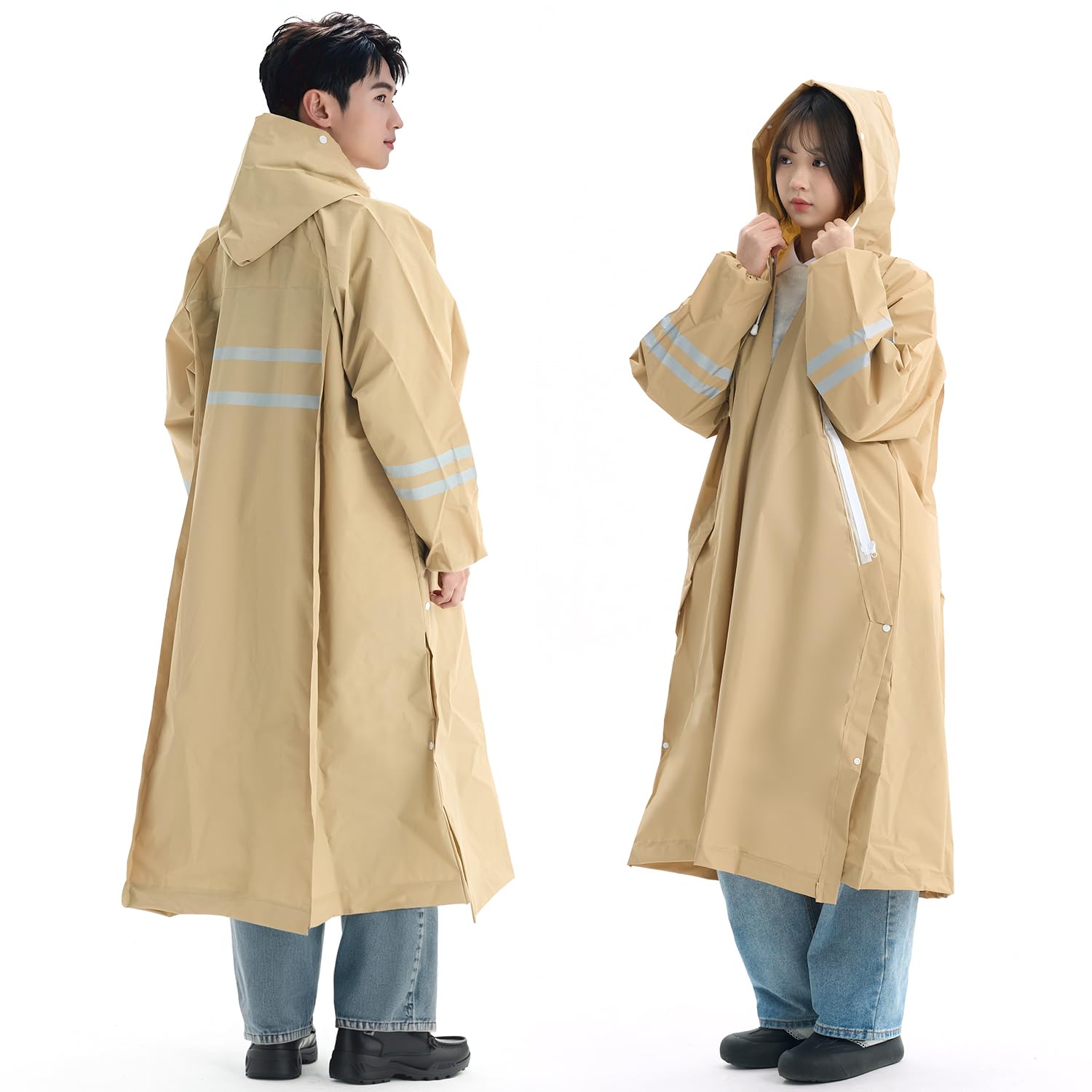 [JOYICAR] レインコート 自転車 レインコート レディース メンズ リュック対応 軽量 快適 カッパ ポンチョ ポケット付き 2重防水 撥水 防風 ゴム袖口 レインウェア バイク 通勤 通学