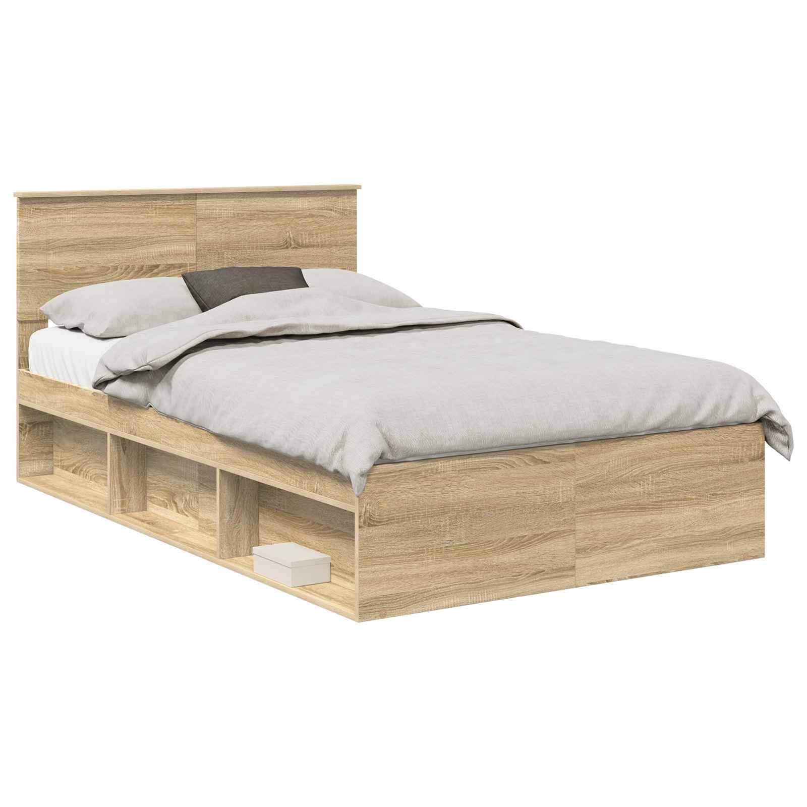 Betten Sonoma 120 x 200 cm, struttura moderna in legno con testiera e rete a doghe, durevole e salvaspazio, per camera da letto, camera degli ospiti