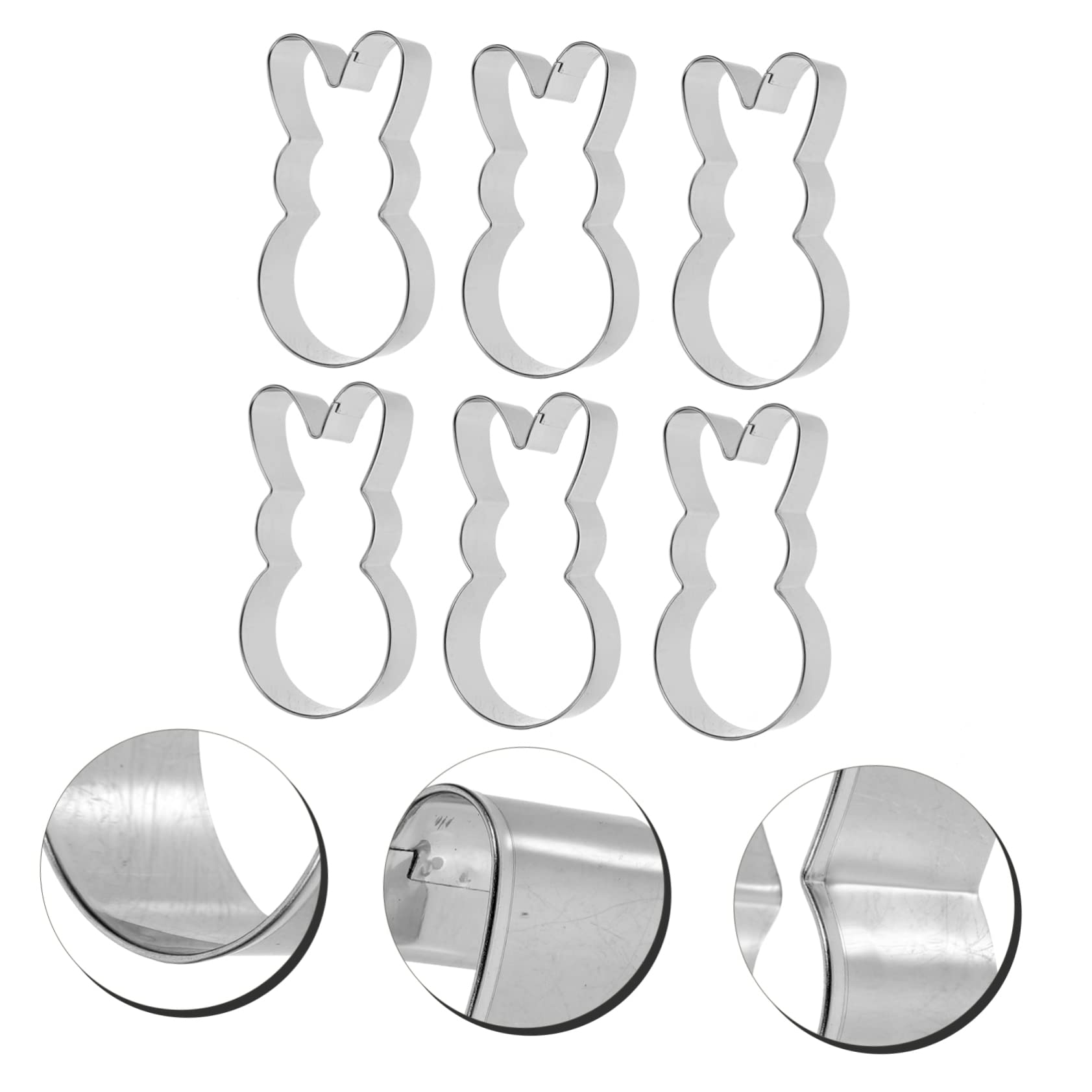 PRETYZOOM 5 Juegos Cortador De Galletas De Conejo Favor Equipo Tortita Kitchen Gadgets Cortadores De Galletas De Pascua Precioso Molde Para Galletas Acero Inoxidable Silver 6 Piezas * 5