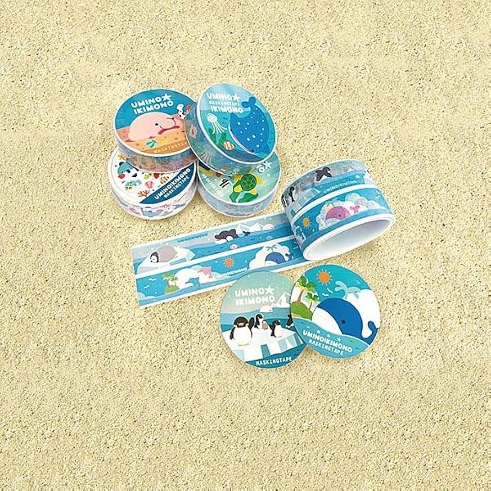 Amazon.co.jp: 海の生き物 マステ マスキングテープ 6柄 各1個セット