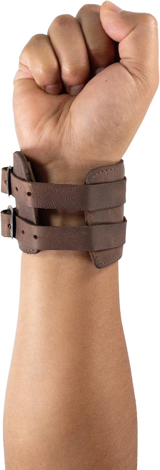 Hide & Drink, Stylish Wrist Wallet Cuff Handmade from Full Grain Leather - Hidden Pocket for Cash, Safe for Travelers & Bikers - Wristband with Secret Pouch (Bourbon Brown)