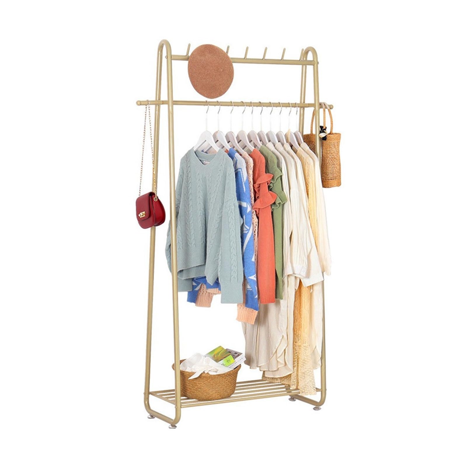 Étendoir à linge doré : penderie moderne et élégante pour chambre