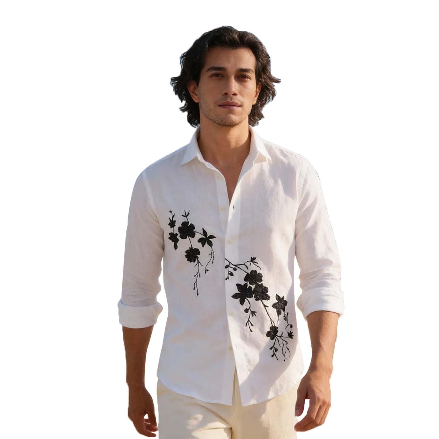 Men Shirt || Embroidered Shirt for Man || Full Sleeve || Summer Style (Available Also Packs) (01-04)