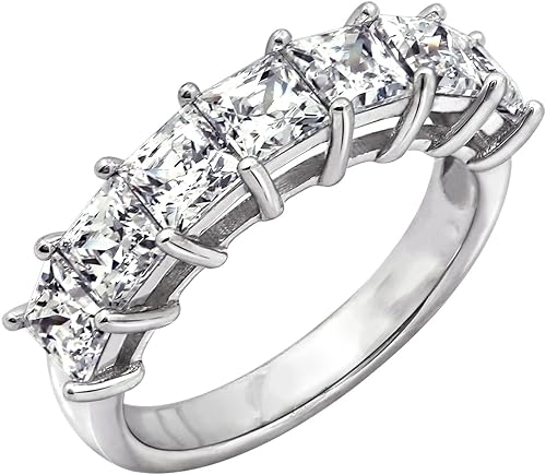 Tienda Essentials Anillo de plata esterlina chapada en platino con circonita cúbica de corte princesa Infinite Elements (1 cttw, 2 cttw, o 3 cttw)