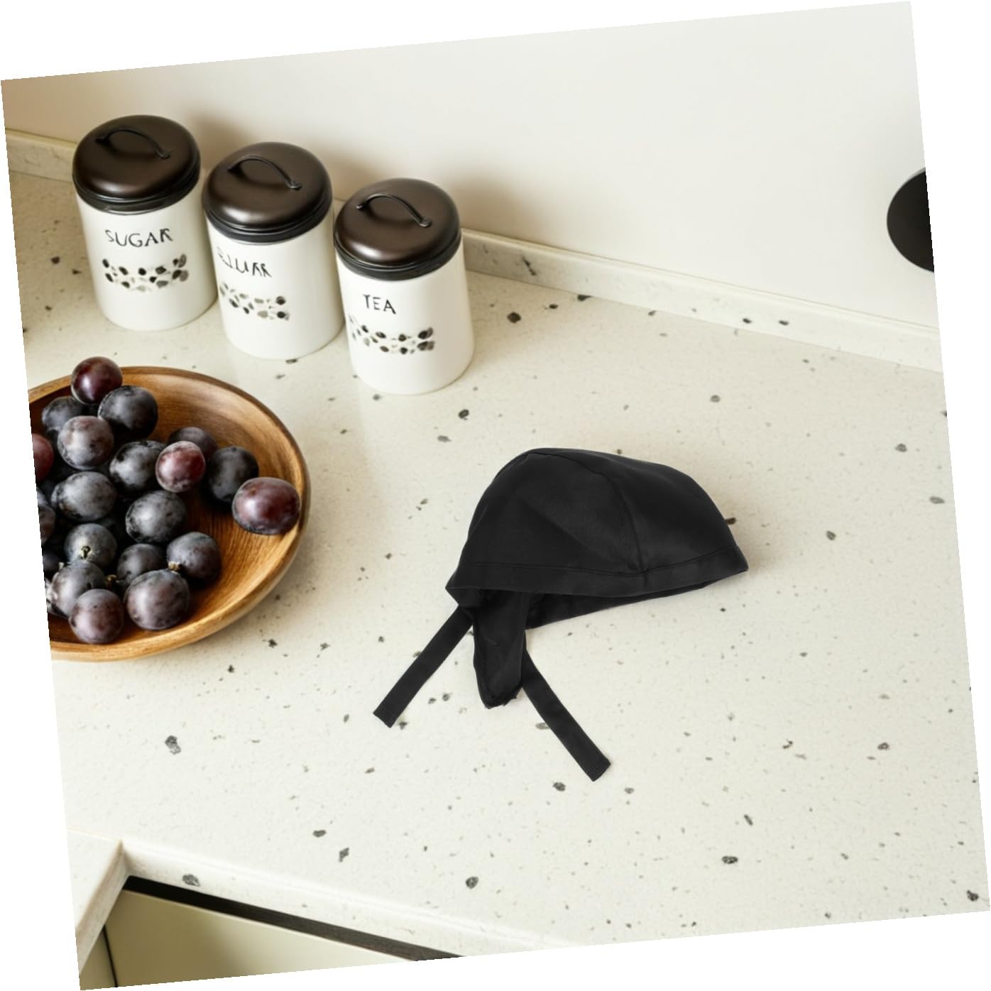 3 Gorras de Chef Negras Ajustables y Cómodas de Tejido para Trabajo en Restaurante y Catering, Paquete de 3 Unidades para Uso Diario o Profesional