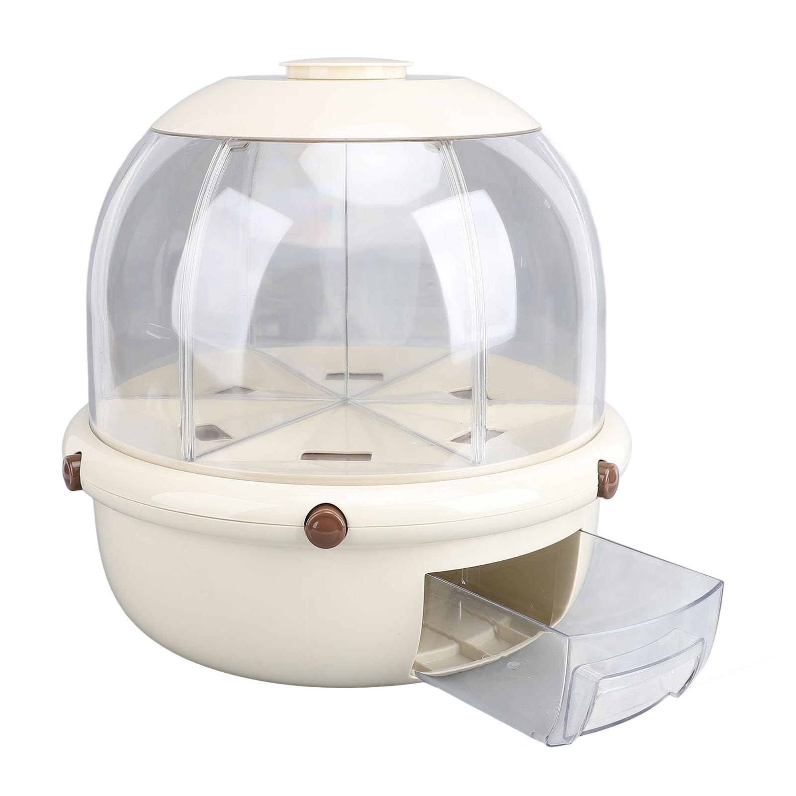 Focket Dispenser per Cereali, Dispenser per Riso a Doppio Strato con 6 Scomparti con Rotazione di 360 Gradi, per Alimenti con Uscita con un per l'organizzazione del Bancone della per la Conservazione